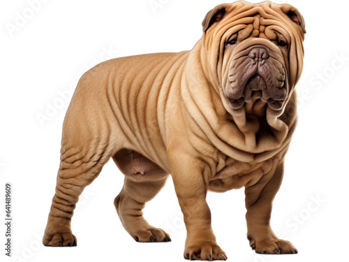 Shar Pei's Protective Stance, No Background