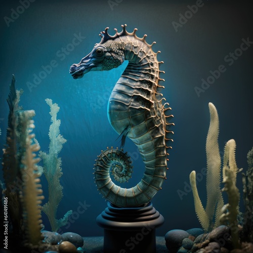 Hyperrealistic Surrealism: A Contrast of the Majestic Seahorse in a Dreamlike World