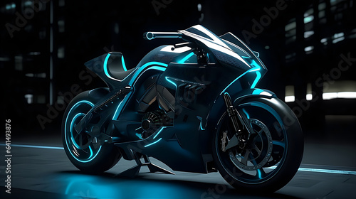 futuristic high speed motorcycle