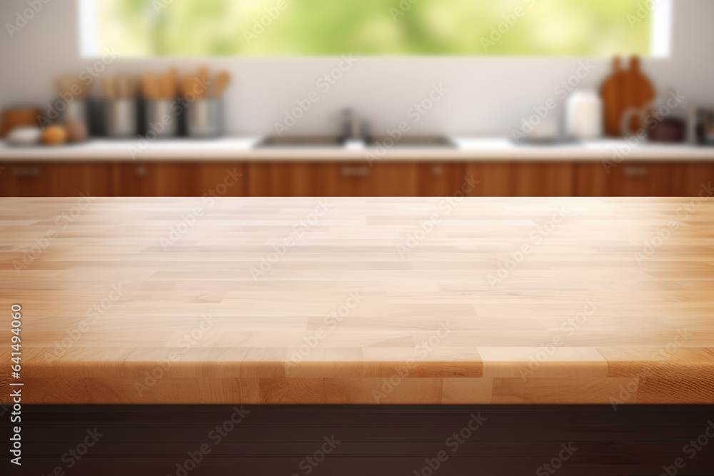 Wooden counter top placed in front of window, providing natural and rustic touch to any space. Perfect for home decor or interior design projects. Wooden counter top placed in front of window, providing natural and rustic touch to any space. Perfect for home decor or interior design projects.