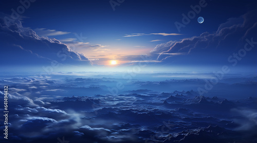 moon and clouds HD 8K wallpaper Stock Photographic Image