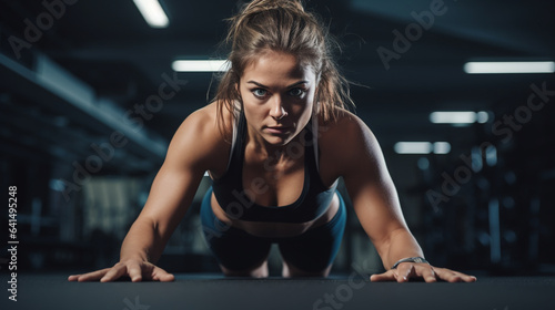 An athletic woman at the gym  exercise  workout  fitness