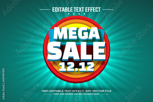 Mega sale 12 12 3D editable text effect template