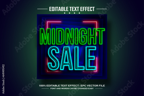 Midnight sale 3D editable text effect template