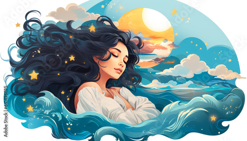 Captivating Mermaid and Woman Art, Ethereal Mermaid Vectors and Coastal Scenes