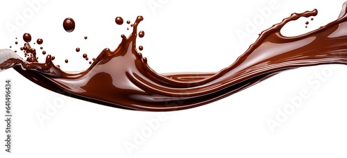 Splash of chocolate on a white background. 3d rendering, 3d illustration.