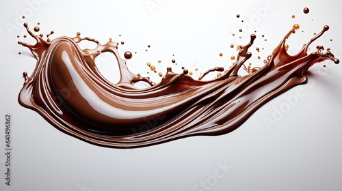 Image of splashing chocolate on a white background.