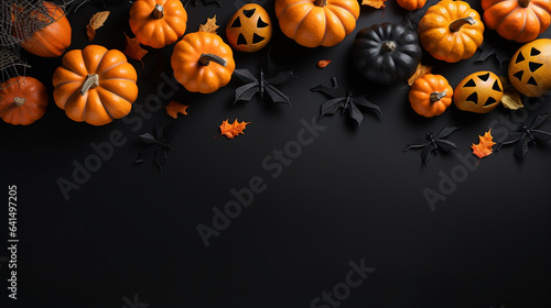 Halloween podium background black vibe stage pumpkin night event elemants photo