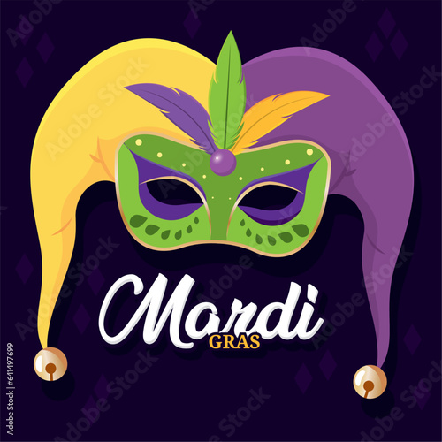 Isolated colored jester mask mardi gras Vector