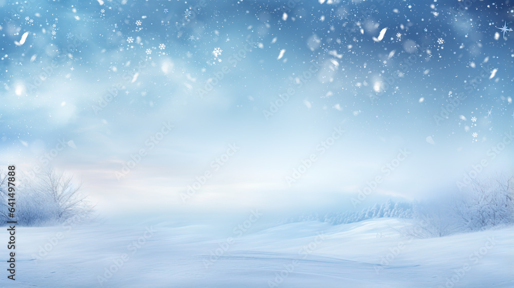 Winter background of snow forest. Fir trees covered with snow on frosty morning. Beautiful winter.Winter background with snowflakes. Snowfall banner for Christmas and New Year design Winter background of snow forest. Fir trees covered with snow on frosty morning. Beautiful winter.Winter background with snowflakes. Snowfall banner for Christmas and New Year design