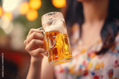 Illustration of a hand holding a beer mug