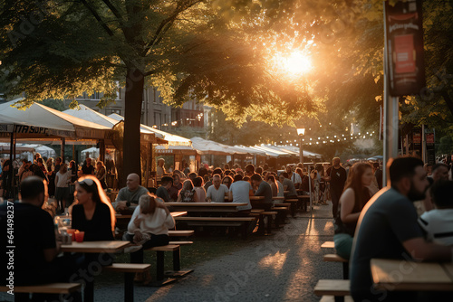 Illustration of an Octoberfest Beer Garden