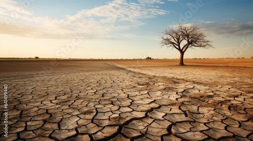 parched landscape, a stark image of the impact of climate change on agriculture generative ai © ThisDesign