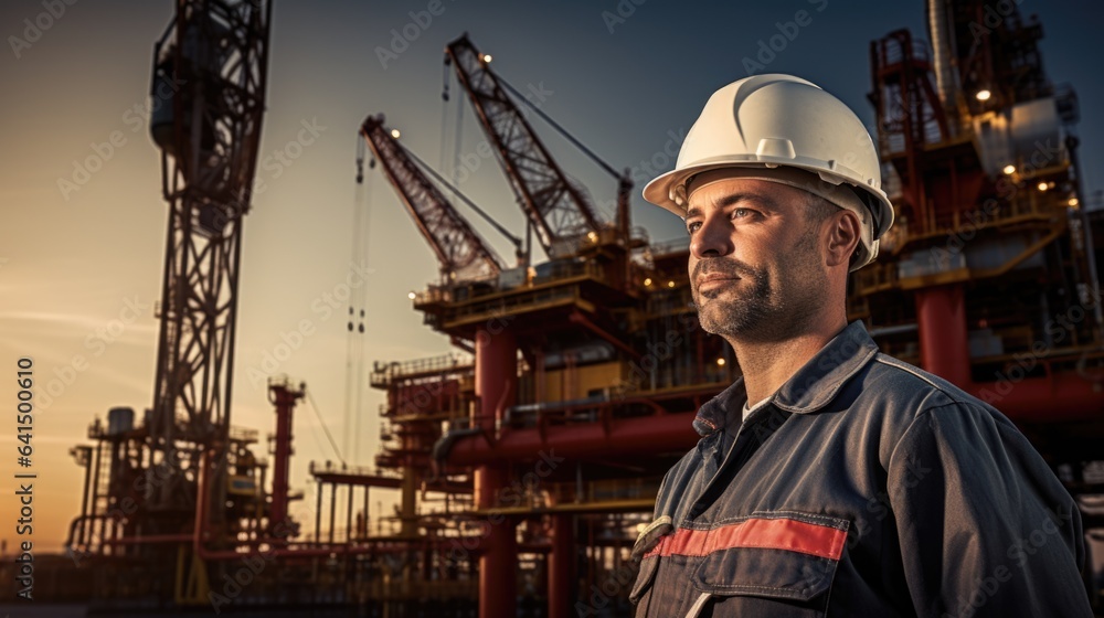 petroleum engineer inspecting an oil rig generative ai petroleum engineer inspecting an oil rig generative ai
