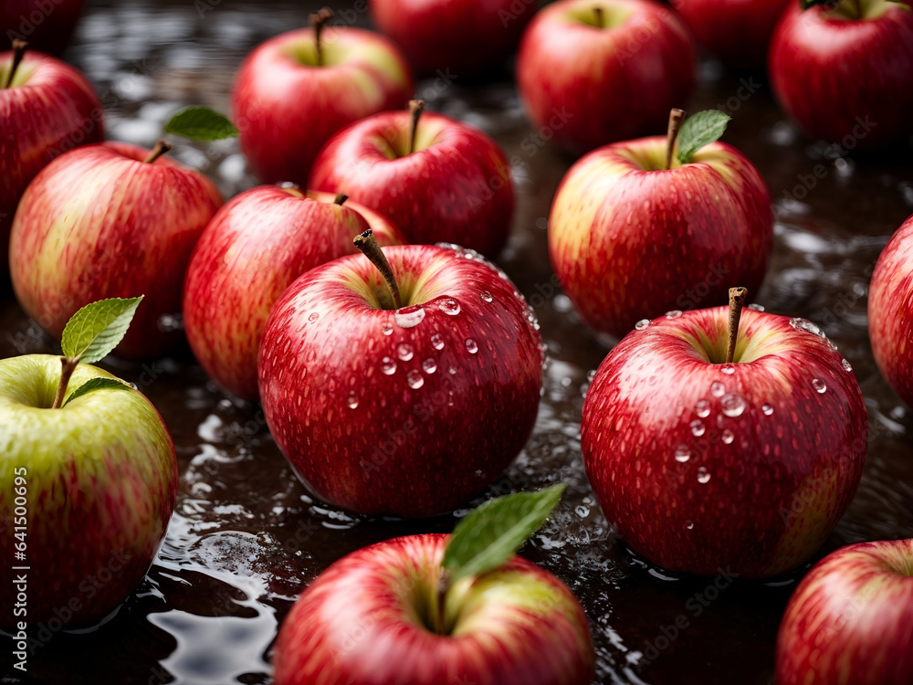 red apples background made with Generative AI red apples background made with Generative AI