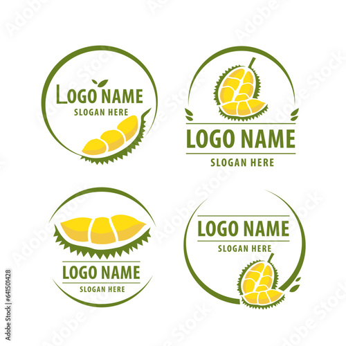 Minimal Durian fruit icon logo vector design.Durian symbol.Asian fresh fruit.