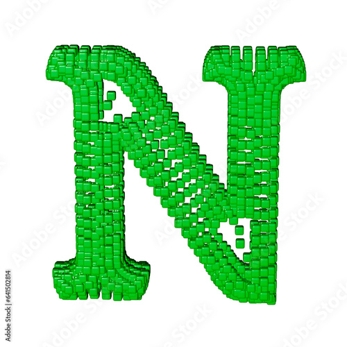 Wallpaper Mural Symbol made of green cubes. letter n Torontodigital.ca