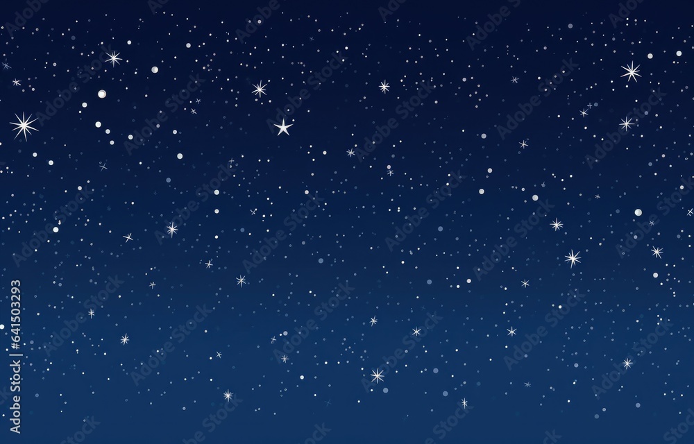 Obraz premium Starry night sky graphic, deep dark blue, illustration detailed and symbolic