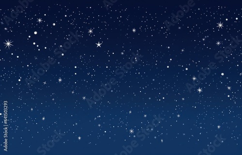 Starry night sky graphic  deep dark blue  illustration detailed and symbolic