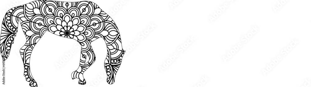 Fototapeta premium Animal mandala coloring page for adult