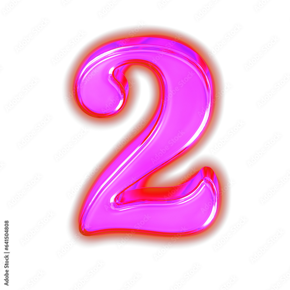 Symbol made of glowing purple. number 2 Symbol made of glowing purple. number 2