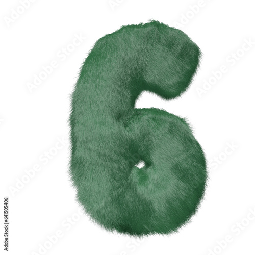 Symbol made of green grass. number 6