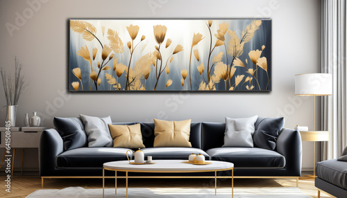 Blue Living Elegance Wall Canvas Inspirations for Chic Decor