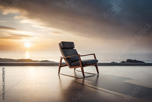 A contemporary lounge chair with a sculptural silhouette © ra0