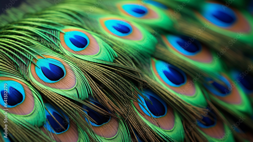 Obraz premium A Stunning Close-Up of a Peacock Feather
