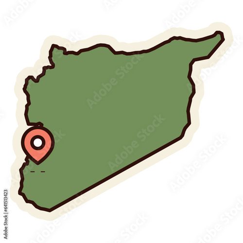 syria map sticker
