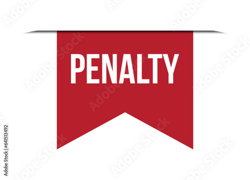 penalty red vector banner illustration isolated on white background