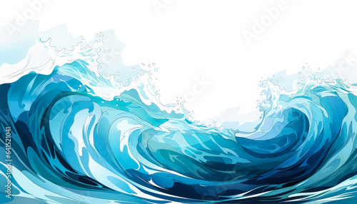Blue Wave Elegance Ocean Backgrounds, Water Wave Patterns, and Captivating Illustrations