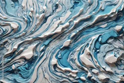 Blue Liquid Paint Style 3D Marble Texture, Oil Paint Marble Texture Background, 3D Marble Texture, 3D Texture Background, AI Generative