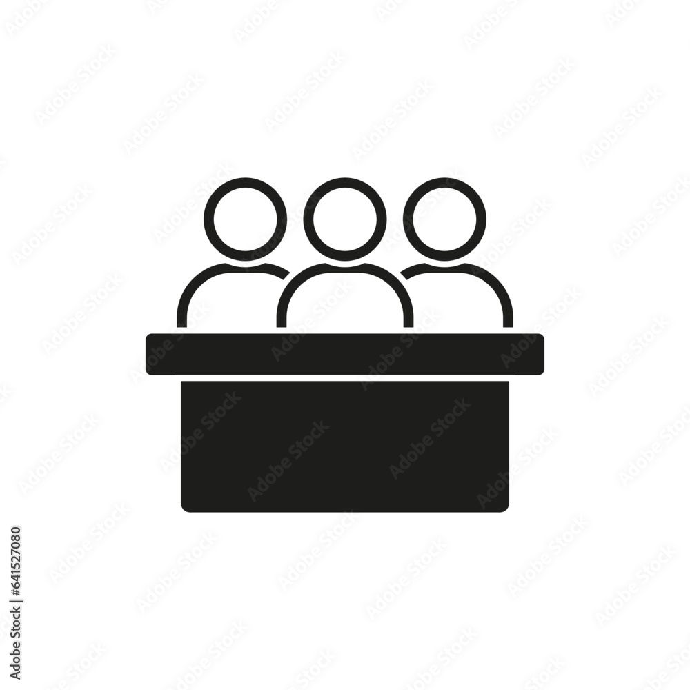 Business meeting line icon. Three people at table icon. Vector illustration. EPS 10. Business meeting line icon. Three people at table icon. Vector illustration. EPS 10.
