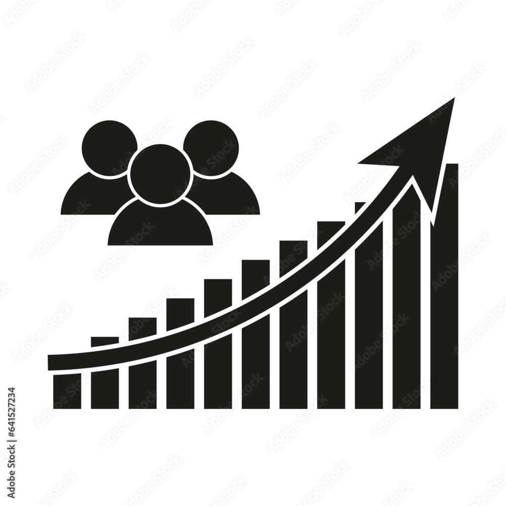 Population growth icon. Global demography icon. Increase social ...
