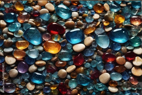 Glass Pebbles Stone Background, Glass Pebbles Stone Wallpaper, Stone Background, Pebble Stones, AI Generative