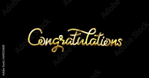 Congratulations Handwritten Animated Text in 4 clips glossy effect with alpha channel. Great for festivals, Anniversary, Celebration, and Success greetings. Congratulations text animation photo