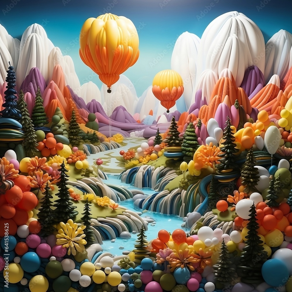 Mountain Landscape Balloon Art