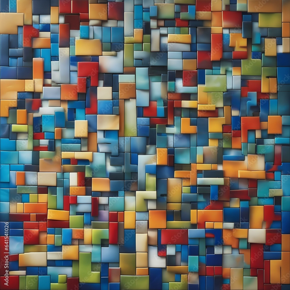 An abstract mosaic of interlocking puzzle pieces, each representing a different emotion or idea2 An abstract mosaic of interlocking puzzle pieces, each representing a different emotion or idea2