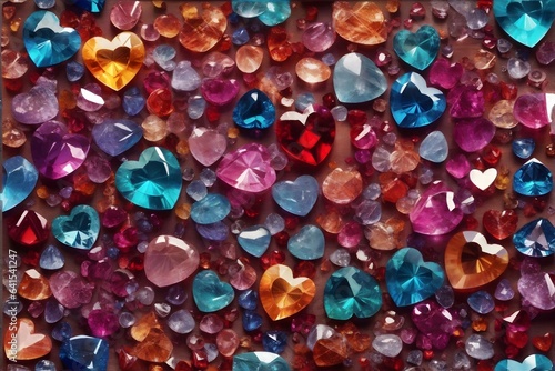 Crystal Heart Gemstone Background, Heart Gemstone Background, Crystal Heart, Crystal Heart Background, AI Generative