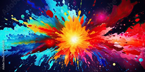 illustration of a splash of color and fireworks  generative AI