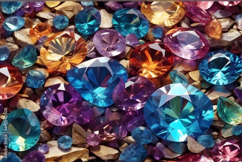 Gemstone Background, Crystal Diamond Background, Crystal Gemstone Background, Colorful Gemstone Background, AI Generative