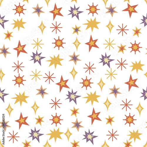 Seamless pattern with gold stars