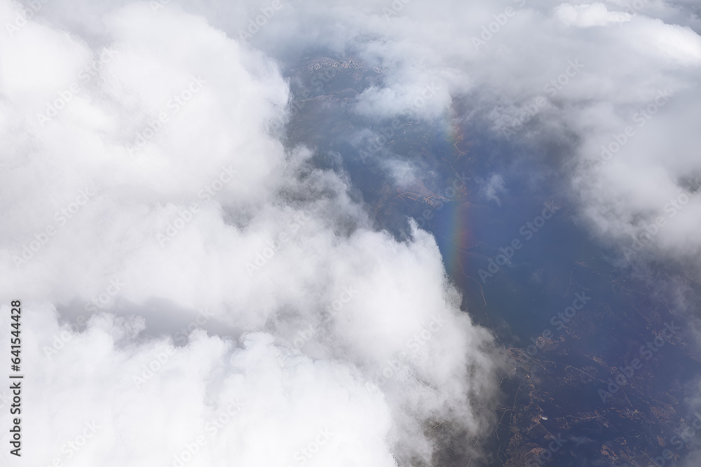 Rainbow view in clouds