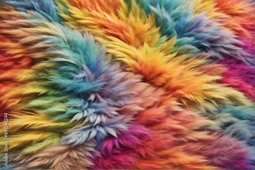 Rainbow Fur Texture, Rainbow Fur Texture Background, Colorful Fur Texture, Fluffy Fur Texture, Fluffy Fur Background, AI Generative
