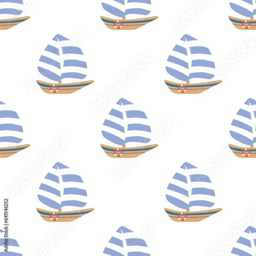 Seamless pattern with yachts © irsydesign