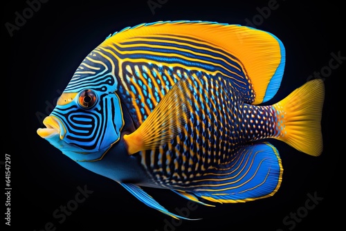 Emperor Angelfish. Isolated on white background with clipping path