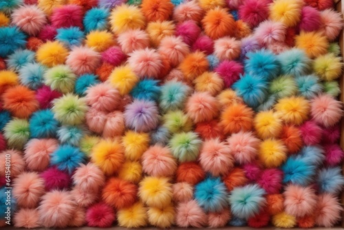 Rainbow Colorful Fluffy Fur Ball Texture Wallpaper, Colorful Fluffy Background, Fluffy Fur Background, Fur Texture Background, AI Generative © Forhadx5