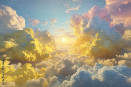 Yellow Clouds Background, Cloud Background, Clouds Background, Sky Background, Clouds Texture, Clouds Wallpaper, AI Generative