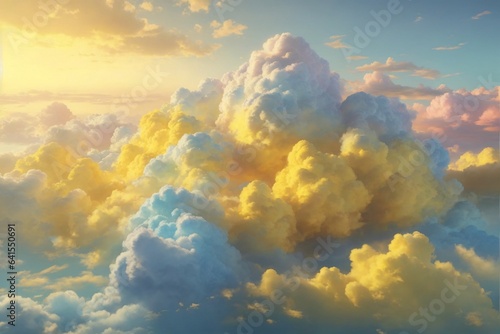 Yellow Clouds Background, Cloud Background, Clouds Background, Sky Background, Clouds Texture, Clouds Wallpaper, AI Generative